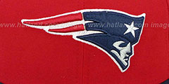 Patriots NFL 2T-TEAM-BASIC Red-Navy Fitted Hat by New Era - 2nd View