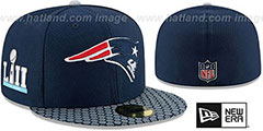 Patriots NFL SUPER BOWL LII ONFIELD Navy Fitted Hat by New Era - 2nd View