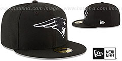 Patriots NFL TEAM-BASIC Black-White Fitted Hat by New Era - 2nd View