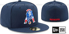 Patriots NFL THROWBACK TEAM-BASIC Navy Fitted Hat by New Era - 2nd View