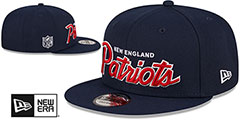 Patriots SCRIPT-UP SNAPBACK Navy Hat by New Era - 2nd View