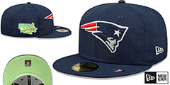 Patriots SUPER BOWL XXXVI CITRUS POP Navy-Green Fitted Hat by New Era - 2nd View