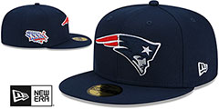 Patriots SUPER BOWL XXXVI SIDE-PATCH Navy Fitted Hat by New Era - 2nd View