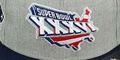 Patriots SUPER BOWL XXXVI SNAPBACK Grey-Navy Hat by New Era - 2nd View