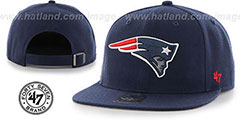 Patriots SUPER-SHOT STRAPBACK Navy Hat by Twins 47 Brand - 2nd View