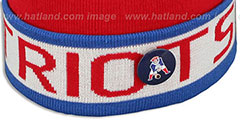 Patriots THE-BUTTON Knit Beanie Hat by Michell and Ness - 2nd View