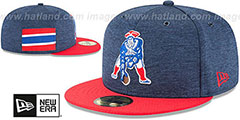 Patriots THROWBACK HOME ONFIELD STADIUM Navy-Red Fitted Hat by New Era - 2nd View