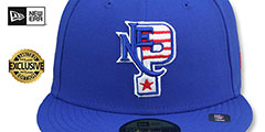 Patriots THROWBACK NFL LIGATURE Royal Fitted Hat by New Era - 2nd View