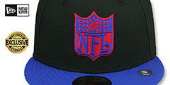 Patriots THROWBACK NFL SHIELD-BASIC Black-Royal Fitted Hat by New Era - 2nd View