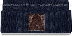 Patriots THROWBACK OHANA Navy Knit Beanie Hat by New Era - 2nd View