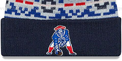 Patriots THROWBACK RETRO CHILL Knit Beanie Hat by New Era - 2nd View