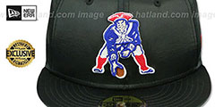 Patriots THROWBACK SATIN BASIC Black Fitted Hat by New Era - 2nd View