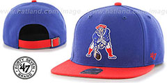 Patriots THROWBACK SUPER-SHOT STRAPBACK Royal-Red Hat by Twins 47 Brand - 2nd View