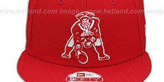 Patriots THROWBACK TEAM-BASIC SNAPBACK Red-White Hat by New Era - 2nd View