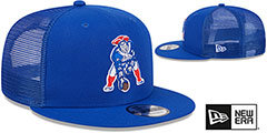 Patriots THROWBACK TEAM-BASIC TRUCKER SNAPBACK Royal Hat by New Era - 2nd View