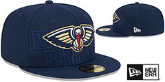 Pelicans 2023 NBA DRAFT Navy Fitted Hat by New Era - 2nd View