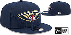 Pelicans 2023 NBA DRAFT SNAPBACK Navy Hat by New Era - 2nd View