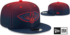 Pelicans BACK HALF FADE SNAPBACK Hat by New Era - 2nd View