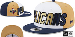 Pelicans COLOR BLOCK BACK HALF SNAPBACK Hat by New Era - 2nd View