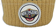 Pelicans HIGH-5 CIRCLE BEANIE Navy-Gold by Mitchell and Ness - 2nd View