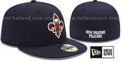 Pelicans INAUGURAL FLEUR-DE-LIS Navy Fitted Hat by New Era - 2nd View