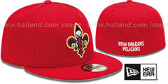 Pelicans INAUGURAL FLEUR-DE-LIS Red Fitted Hat by New Era - 2nd View