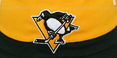 Penguins COLOR-BLOCK BUCKET White-Gold-Black Hat by Mitchell and Ness - 2nd View