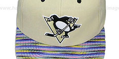 Penguins KNIT-WEAVE SNAPBACK Cream-Multi Hat by Mitchell and Ness - 2nd View