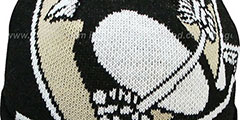 Penguins NHL-BIGGIE Black Knit Beanie Hat by New Era - 2nd View