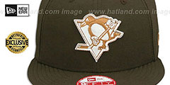 Penguins TEAM-BASIC SNAPBACK Brown-Wheat Hat by New Era - 2nd View