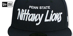 Penn State NCAA TEAM-SCRIPT Navy Fitted Hat by New Era - 2nd View