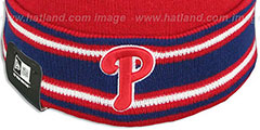 Phillies AC-ONFIELD Red Knit Beanie Hat by New Era - 2nd View