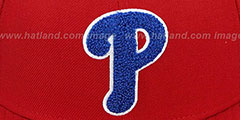 Phillies CHENILLE APPLIQUE Red Fitted Hat by New Era - 2nd View