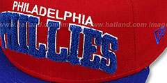 Phillies CHENILLE-ARCH SNAPBACK Red-Royal Hat by New Era - 2nd View