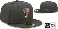 Phillies COLOR PACK MULTI Charcoal Fitted Hat by New Era - 2nd View