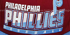 Phillies COOP SLICE-N-DICE SNAPBACK Burgundy-Sky Hat by New Era - 2nd View