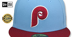 Phillies COOPERPACK Sky-Burgundy Fitted Hat by New Era - 2nd View