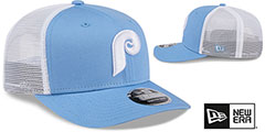 Phillies COOPERSTOWN TRUCKER STRETCH-SNAP Sky-White Hat by New Era - 2nd View