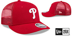 Phillies LOW-CROWN TRUCKER SNAPBACK Red Hat by New Era - 2nd View