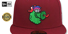 Phillies PHILLIE PHANATIC Burgundy Fitted Hat by New Era - 2nd View