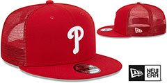 Phillies TEAM-BASIC TRUCKER SNAPBACK Red Hat by New Era - 2nd View