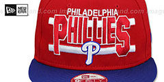 Phillies WORDSTRIPE SNAPBACK Red-Royal Hat by New Era - 2nd View