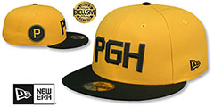 Pirates ALTERNATE CITY CONNECT Gold-Black Fitted Hat by New Era - 2nd View