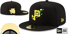 Pirates LOGO BLOOM SIDE-PATCH Black-Yellow Fitted Hat by New Era - 2nd View