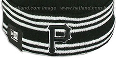 Pirates SPORT-KNIT Black-Black Beanie Hat by New Era - 2nd View