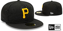 Pirates SWIRL Black Fitted Hat by New Era - 2nd View