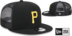 Pirates TEAM-BASIC TRUCKER SNAPBACK Black Hat by New Era - 2nd View