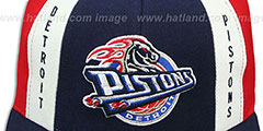 Pistons AJD THROWBACK PINWHEEL Navy-Red Fitted Hat by Reebok - 2nd View