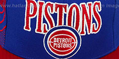 Pistons LASER-STITCH SNAPBACK Royal-Red Hat by Mitchell and Ness - 2nd View