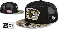 Raiders 2021 SALUTE-TO-SERVICE SNAPBACK Black-Desert Hat by New Era - 2nd View